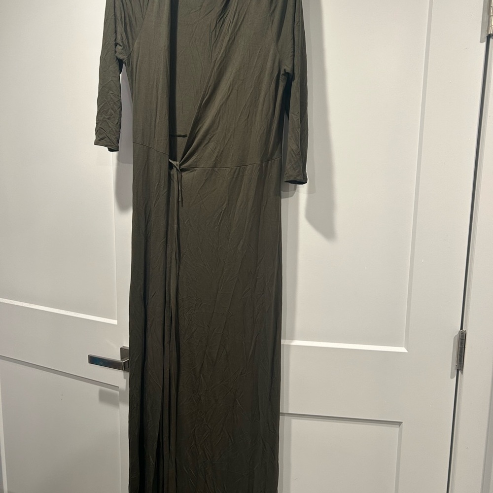 Olive Green Maxi Wrap Dress